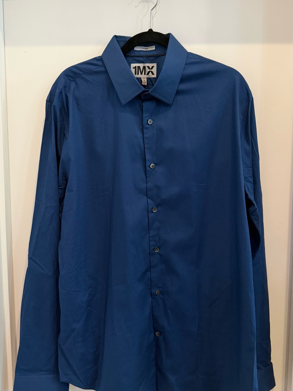 Express Men's Deep Blue Dress Shirt - Button Front